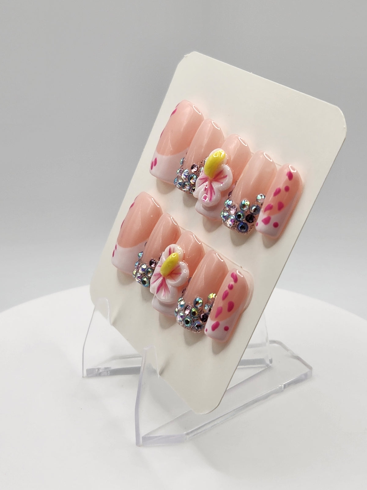 Hibiscus Sparkle Press-On Nails